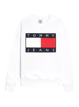 Felpe Tommy Jeans Maxi Flag Bianco 