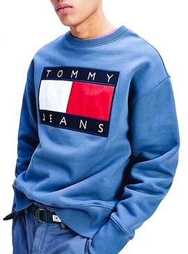 Felpe Tommy Jeans Maxi Flag Indigo