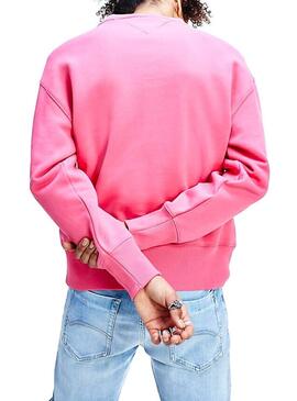 Felpe Tommy Jeans Big Flag Rosa Fucsia