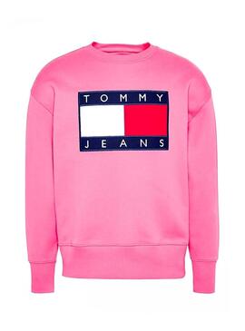 Felpe Tommy Jeans Big Flag Rosa Fucsia