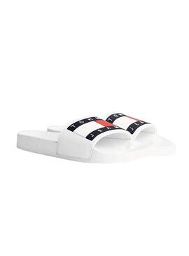 Flip Flops Tommy Jeans Flag Bianco  per Donna