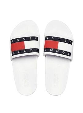 Flip Flops Tommy Jeans Flag Bianco  per Donna