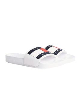 Flip Flops Tommy Jeans Flag Bianco  per Uomo