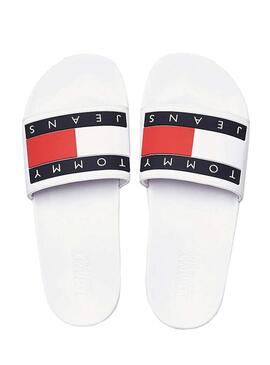 Flip Flops Tommy Jeans Flag Bianco  per Uomo