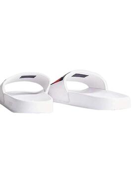 Flip Flops Tommy Jeans Flag Bianco  per Uomo