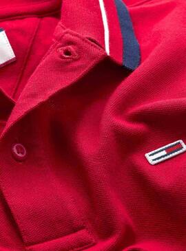 Polo Tommy Jeans Classic Rosso per Uomo