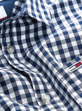 Camicia Tommy Jeans Overdye Blu per Uomo