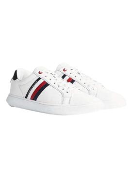 Sneaker Tommy Jeans Essential Leather Bianco 