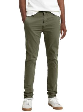 Pantaloni Levis Chino Slim Verde per Uomo