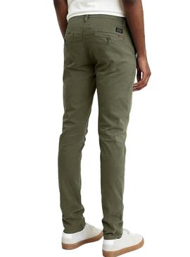 Pantaloni Levis Chino Slim Verde per Uomo