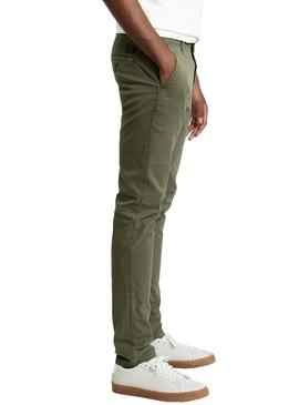 Pantaloni Levis Chino Slim Verde per Uomo