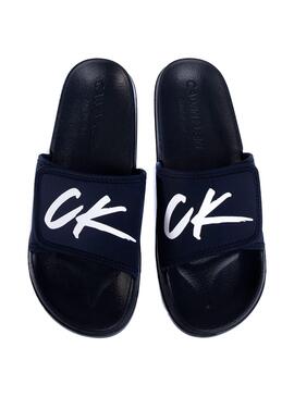 Flip Flops  Calvin Klein CK Wave Blu Navy per Uomo