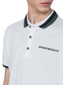 Polo Anthony Morato Striped  Rib Bianco  Uomo