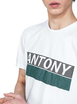 T-Shirt Antony Morato Blocks Bianco  Uomo