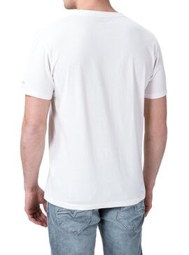T-Shirt Pepe Jeans Philipe Bianco  per Uomo