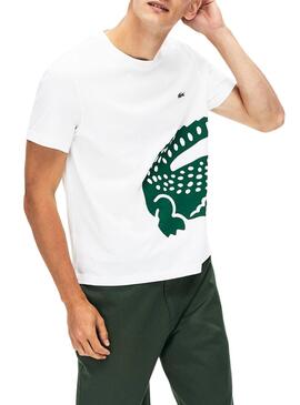 T-Shirt Lacoste Maxicroco Bianco  per Uomo