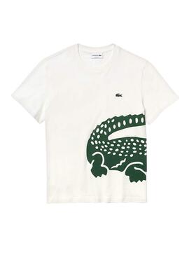 T-Shirt Lacoste Maxicroco Bianco  per Uomo
