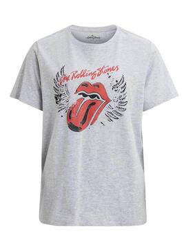 T-Shirt Vila Rolling Stones Gris per Donna