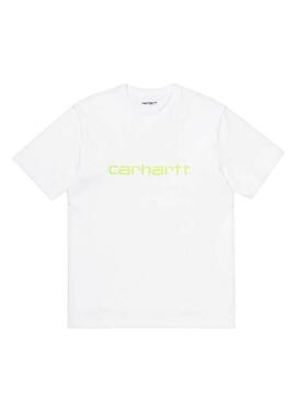 T-Shirt Carhartt Script Embroidery Bianco Uomo