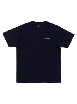 T-Shirt Carhartt Script Embroidery Blu Navy