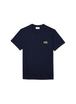 T-Shirt Lacoste Patch Blu per Uomo