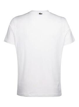T-Shirt Lacoste Vintage Bianco per Uomo