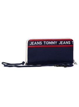 Portafoglio Logo Tommy Jeans Tape Blu per Donna