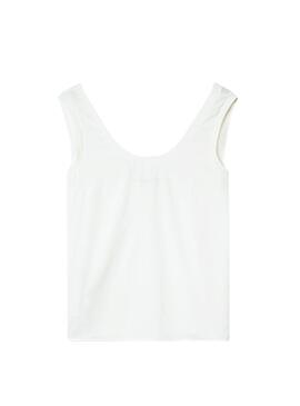 T-Shirt Naf Naf Cinghie Bianco per Donna