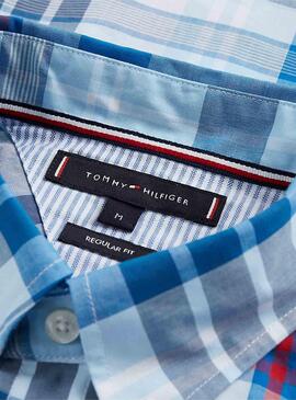 Camicia Tommy Hilfiger Large Check Blu per Uomo