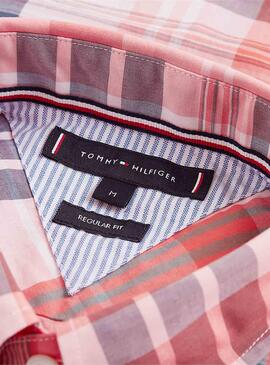 Camicia Tommy Hilfiger Large Check Rosso Uomo