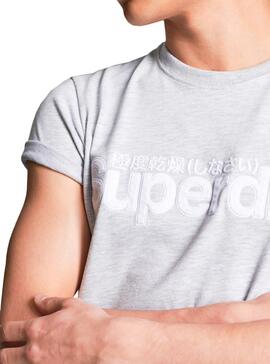 T-Shirt Superdry Core Gris per Uomo