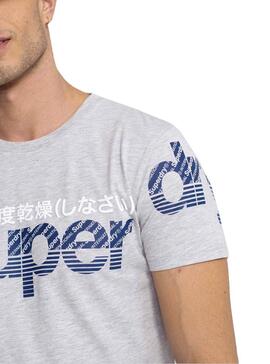 T-Shirt Superdry Split Gris per Uomo