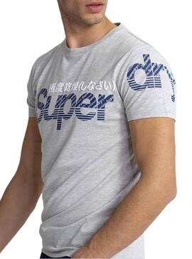 T-Shirt Superdry Split Gris per Uomo