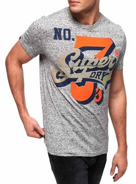 T-Shirt Superdry Super Seven Gris per Uomo