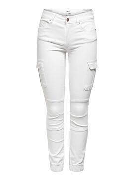 Pantaloni Only Missouri Bianco per Donna