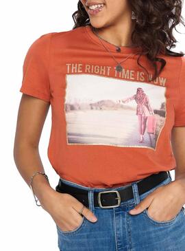 T-Shirt Only Naranja interno per Donna