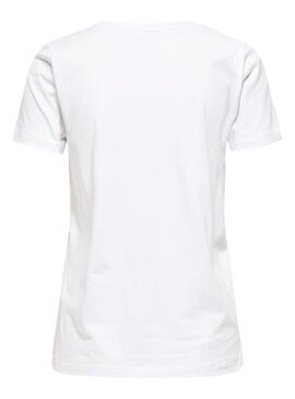 T-Shirt Only Lava Bianco per Donna