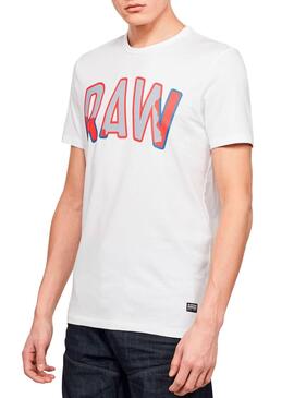 T-Shirt G-Star Multi Layer Bianco per Uomo
