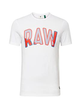 T-Shirt G-Star Multi Layer Bianco per Uomo