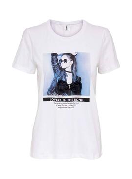T-Shirt Only Liggy Bianco per Donna