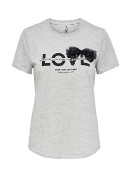 T-Shirt Only Liggy Gris per Donna