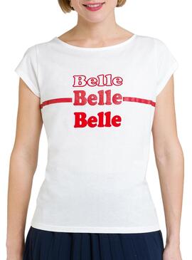 T-Shirt Naf Naf Belle Bianco per Donna
