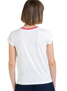 T-Shirt Naf Naf Arcoiris Bianco per Donna
