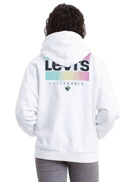 Felpe Levis Logo California Bianco per Donna