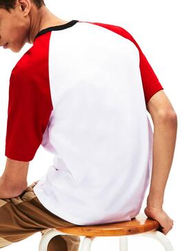 T-Shirt Lacoste Ranglan Rosso Donna e Uomo