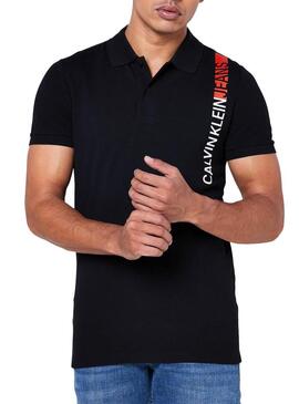 Polo Calvin Klein Jeans Stripe Nero per Uomo