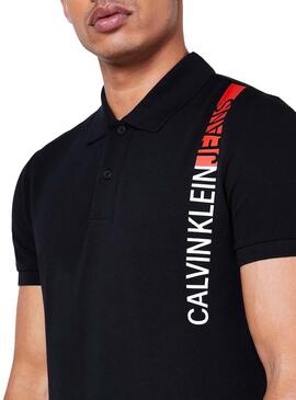 Polo Calvin Klein Jeans Stripe Nero per Uomo