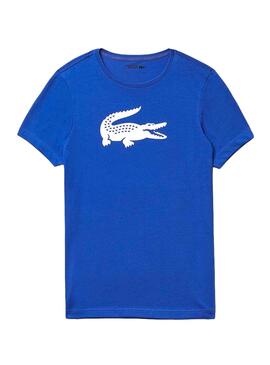 T-Shirt Lacoste Croco Blu Cobalto per Uomo