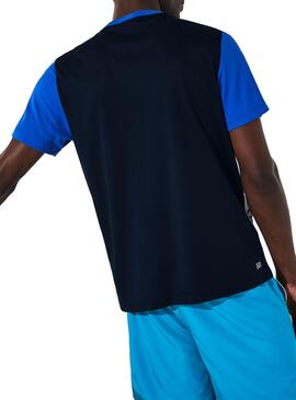 T-Shirt Lacoste Train Blu Blu Navy per Uomo