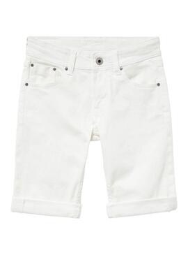 Bermuda Pepe Jeans Becket Bianco per Niño